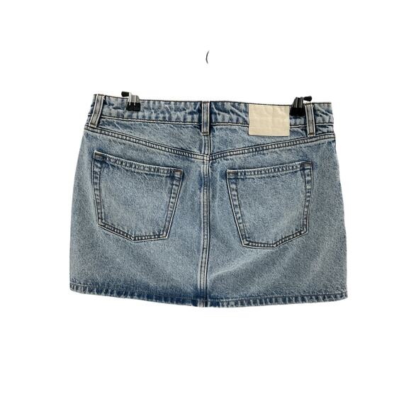 Grlfrnd 'Niki' Blue Cotton Micro Mini Skirt Size 28 - Picture 3 of 4